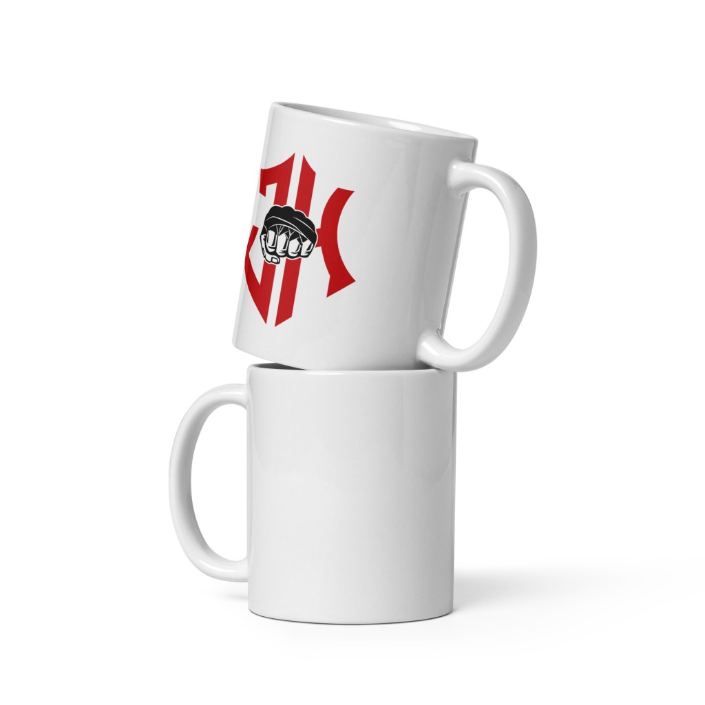 White glossy mug